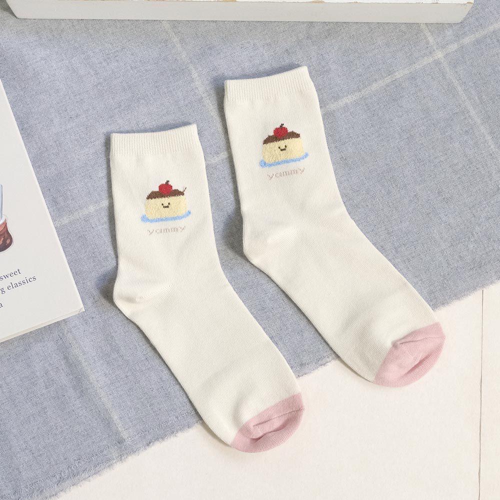 AHUA阿華有事嗎 立體毛毛可愛表情食物拼色中筒襪 K2265 正韓襪子 百搭純棉襪 韓妞必備 少女襪-細節圖7