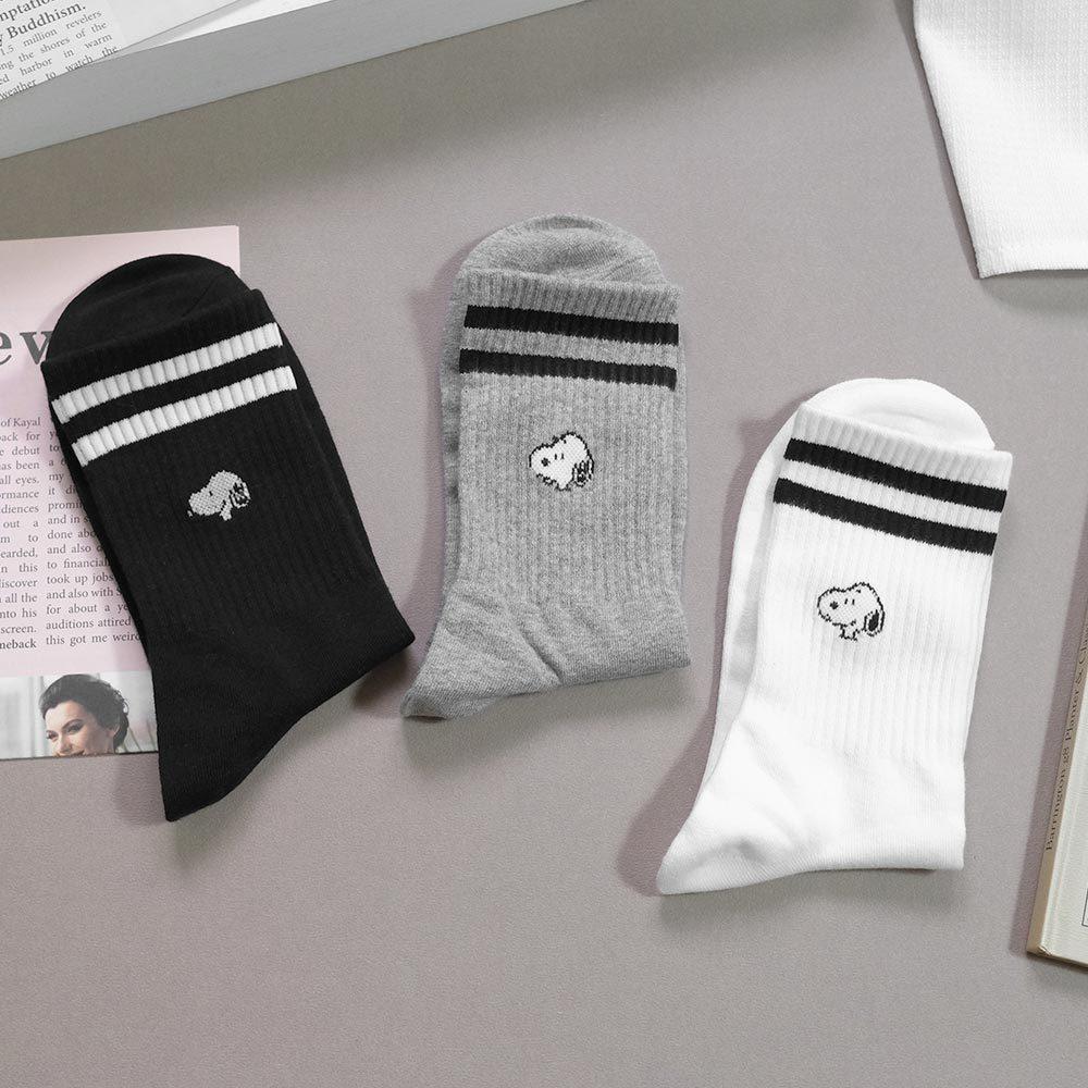AHUA阿華有事嗎 史努比雙條紋小頭男生中筒襪 K2241 型男必備 百搭純棉襪 正韓襪子 男襪 阿華有事嗎-細節圖4