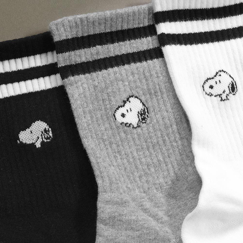 AHUA阿華有事嗎 史努比雙條紋小頭男生中筒襪 K2241 型男必備 百搭純棉襪 正韓襪子 男襪 阿華有事嗎-細節圖5