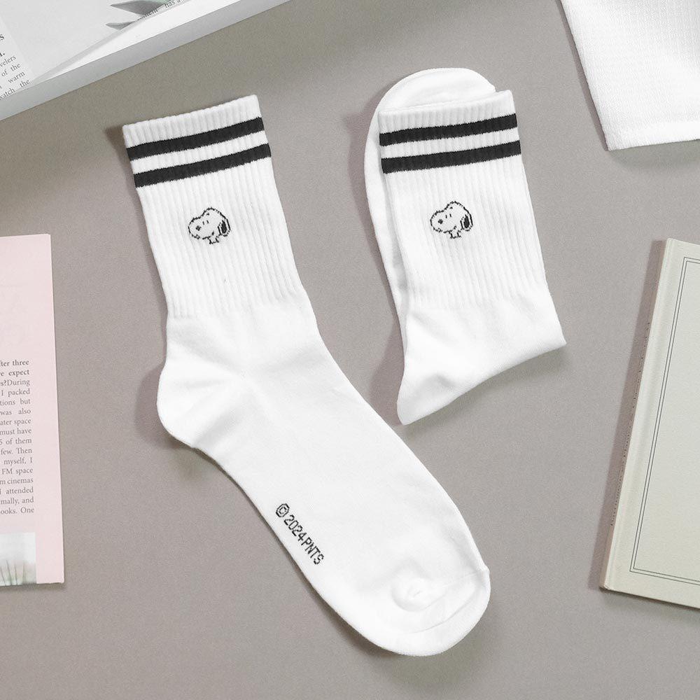 AHUA阿華有事嗎 史努比雙條紋小頭男生中筒襪 K2241 型男必備 百搭純棉襪 正韓襪子 男襪 阿華有事嗎-細節圖7
