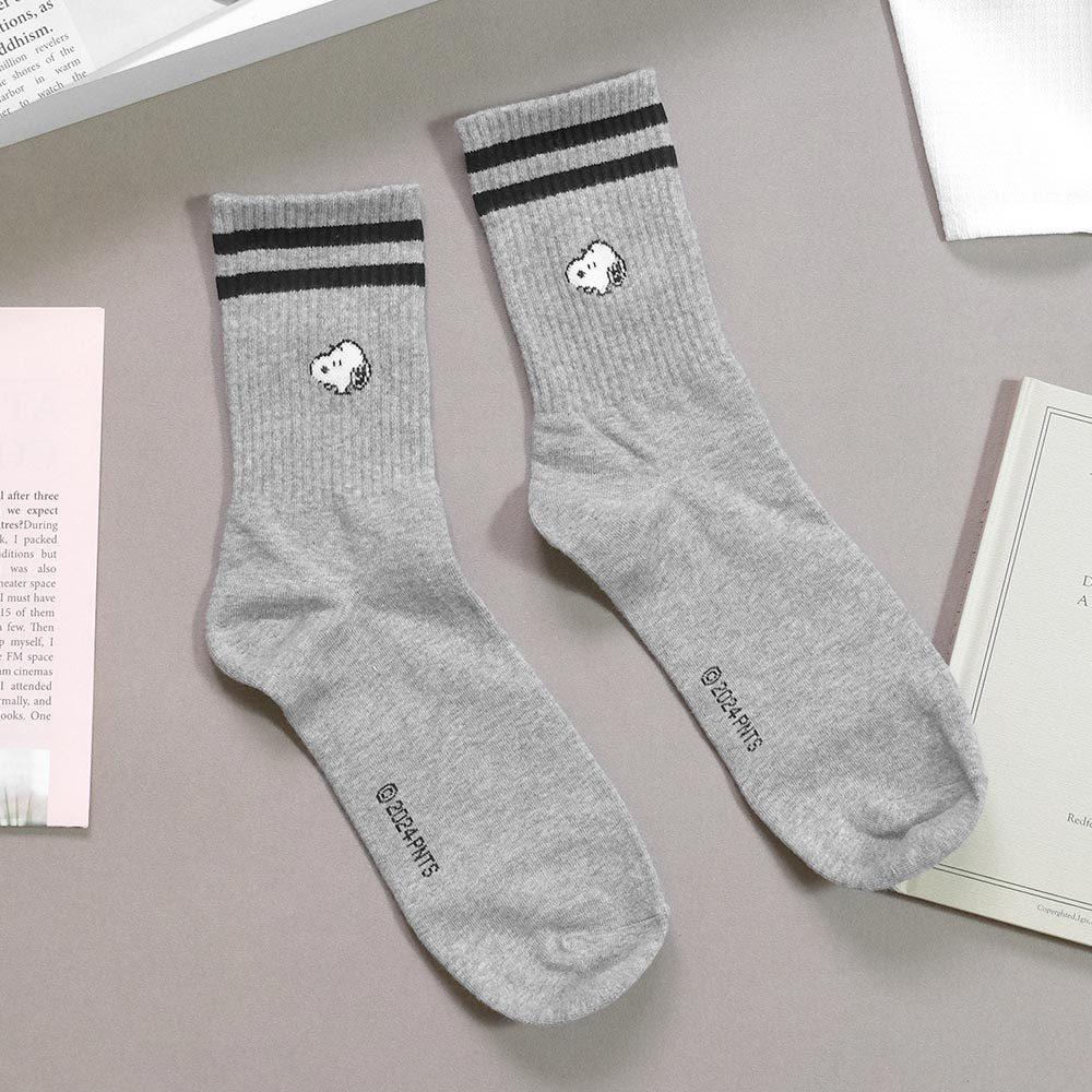 AHUA阿華有事嗎 史努比雙條紋小頭男生中筒襪 K2241 型男必備 百搭純棉襪 正韓襪子 男襪 阿華有事嗎-細節圖8