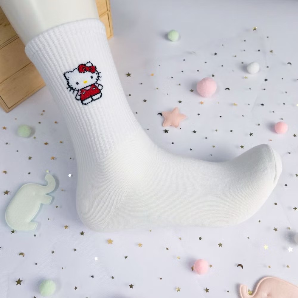 AHUA阿華有事嗎 三麗鷗迷你全身人物坑條襪口中筒襪 K2287 正韓襪子 百搭純棉襪 韓妞必備 少女襪-細節圖6