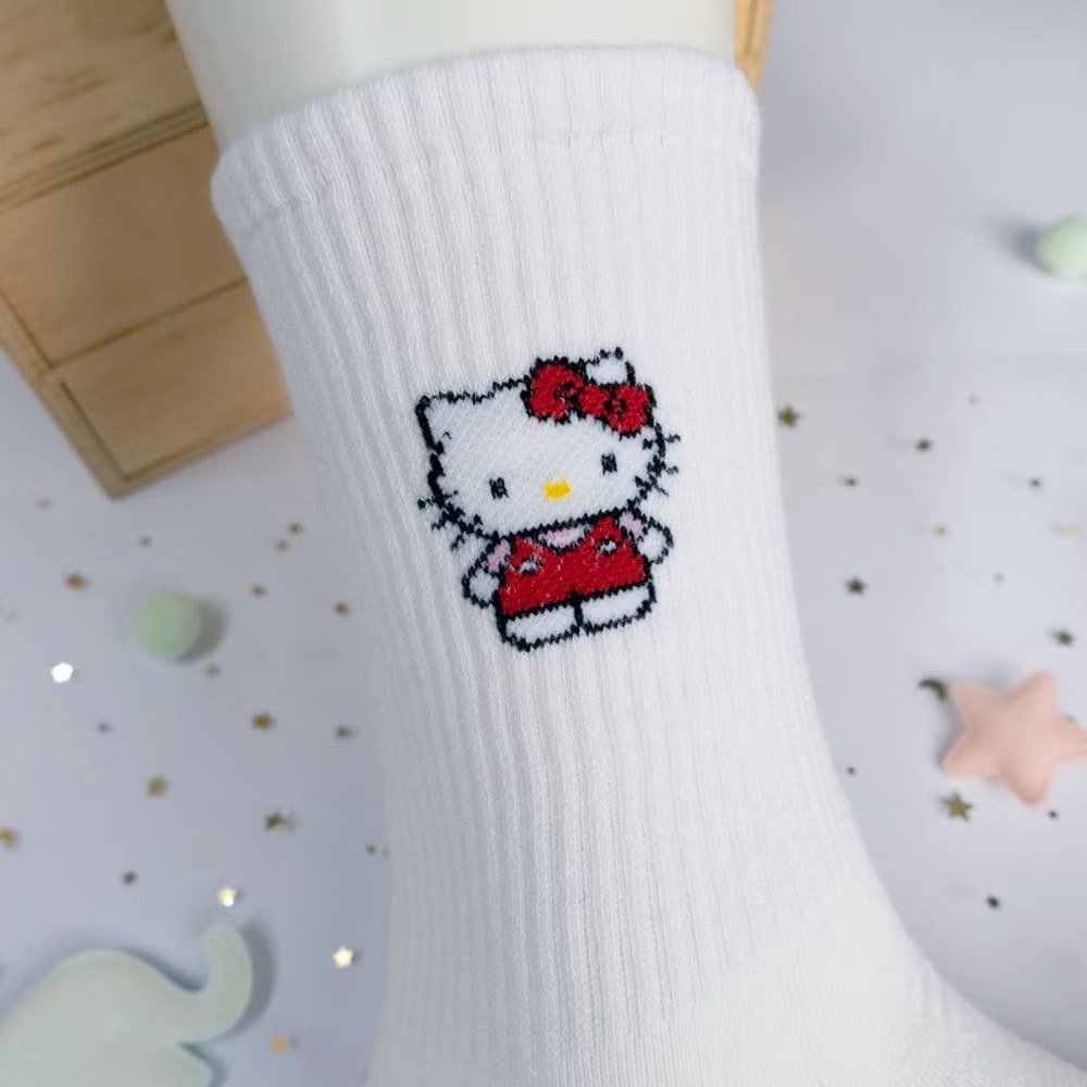 AHUA阿華有事嗎 三麗鷗迷你全身人物坑條襪口中筒襪 K2287 正韓襪子 百搭純棉襪 韓妞必備 少女襪-細節圖7