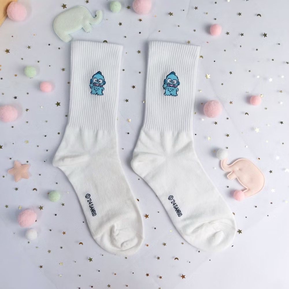 AHUA阿華有事嗎 三麗鷗迷你全身人物坑條襪口中筒襪 K2287 正韓襪子 百搭純棉襪 韓妞必備 少女襪-規格圖7