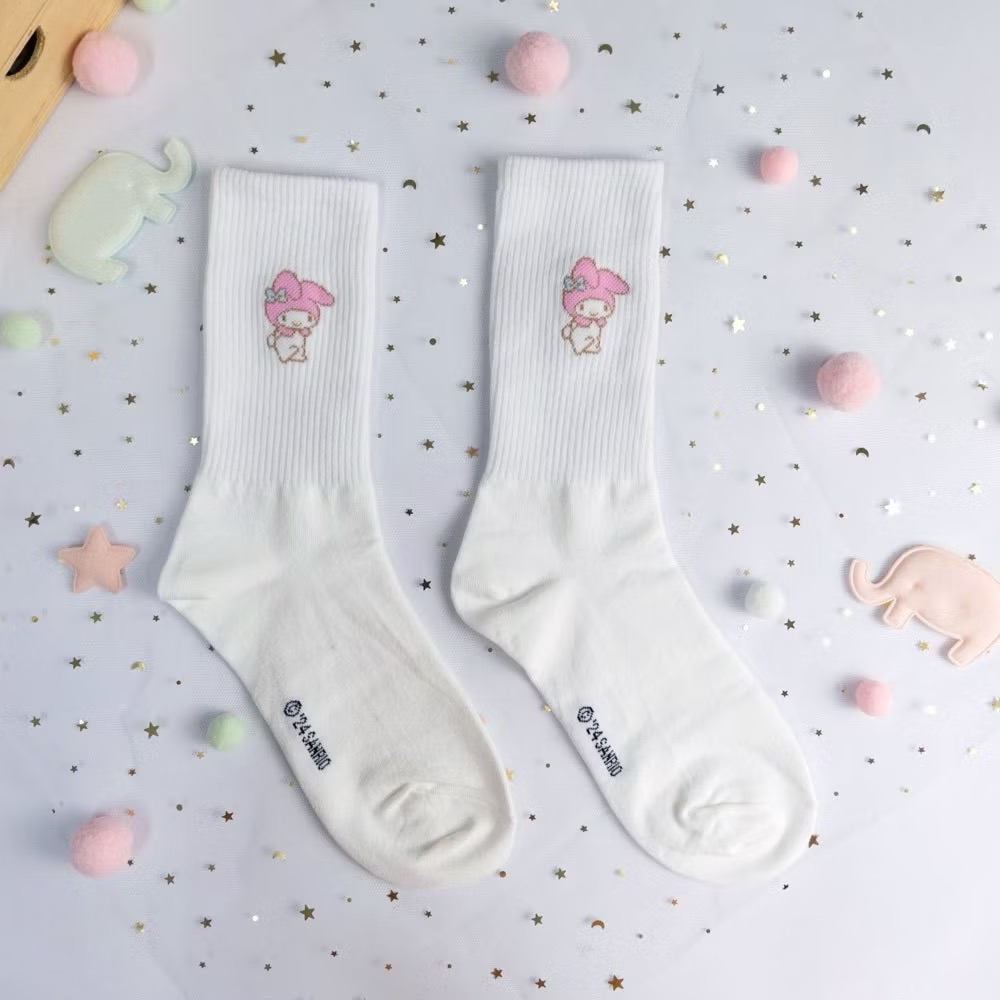 AHUA阿華有事嗎 三麗鷗迷你全身人物坑條襪口中筒襪 K2287 正韓襪子 百搭純棉襪 韓妞必備 少女襪-規格圖7