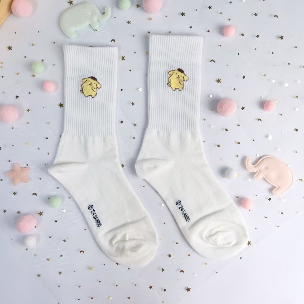 AHUA阿華有事嗎 三麗鷗迷你全身人物坑條襪口中筒襪 K2287 正韓襪子 百搭純棉襪 韓妞必備 少女襪-規格圖7