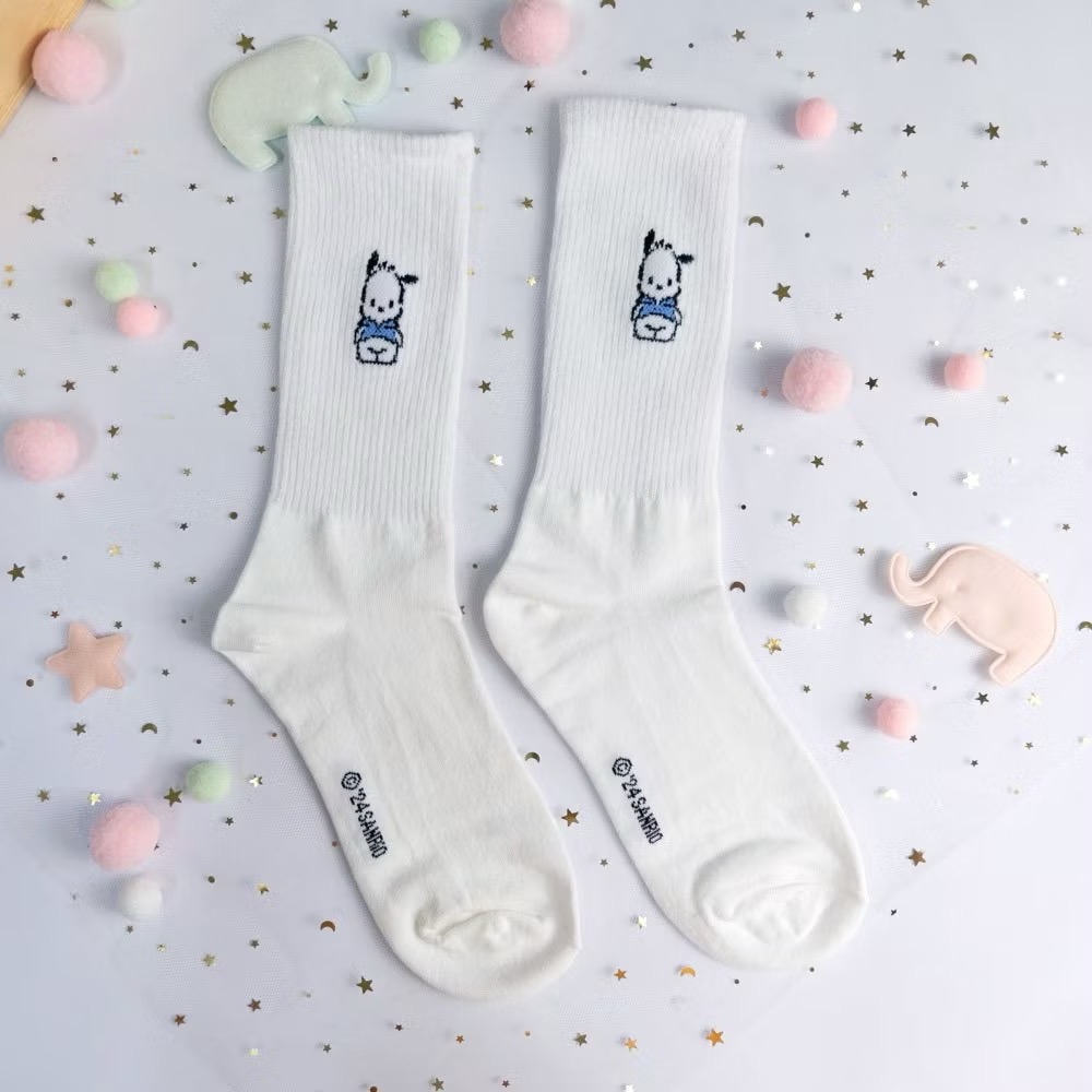 AHUA阿華有事嗎 三麗鷗迷你全身人物坑條襪口中筒襪 K2287 正韓襪子 百搭純棉襪 韓妞必備 少女襪-規格圖7