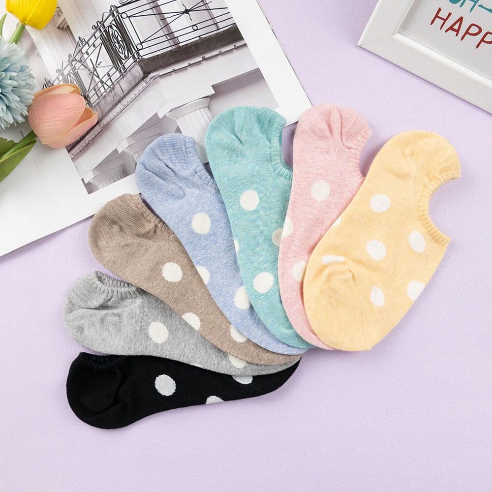 AHUA 韓國襪子 粉嫩圓點船型襪 K0895 隱形襪 船襪 女生襪子 女襪 波點襪子 純棉襪子 學生襪 阿華有事嗎-細節圖3