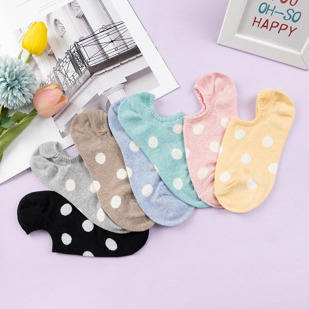 AHUA 韓國襪子 粉嫩圓點船型襪 K0895 隱形襪 船襪 女生襪子 女襪 波點襪子 純棉襪子 學生襪 阿華有事嗎-細節圖4