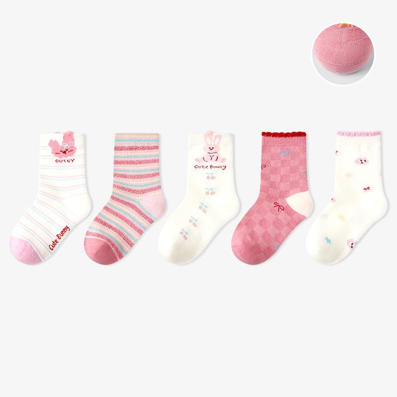 AHUA阿華有事嗎 童立體小動物條紋波點中筒襪(五雙組) SCD0016 童襪 兒童中筒襪 百搭純棉襪 可愛 阿華有事嗎-細節圖7