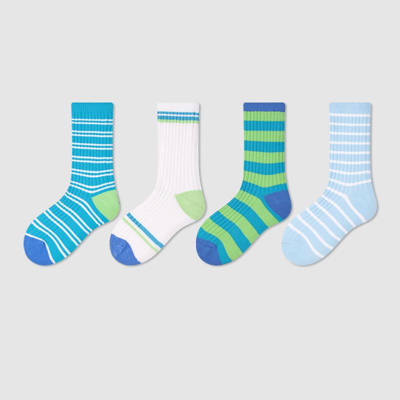 AHUA阿華有事嗎 童卡通動物字母條紋中筒襪(四雙組) SCD0015 童襪 兒童中筒襪 百搭純棉襪 可愛襪 阿華有事嗎-細節圖6