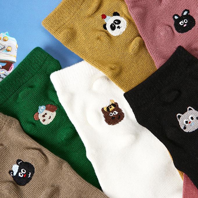 AHUA阿華有事嗎 童立體凸凸刺繡小動物中筒襪 SCD0018 童襪 兒童中筒襪 百搭純棉襪 可愛襪 阿華有事嗎-細節圖7