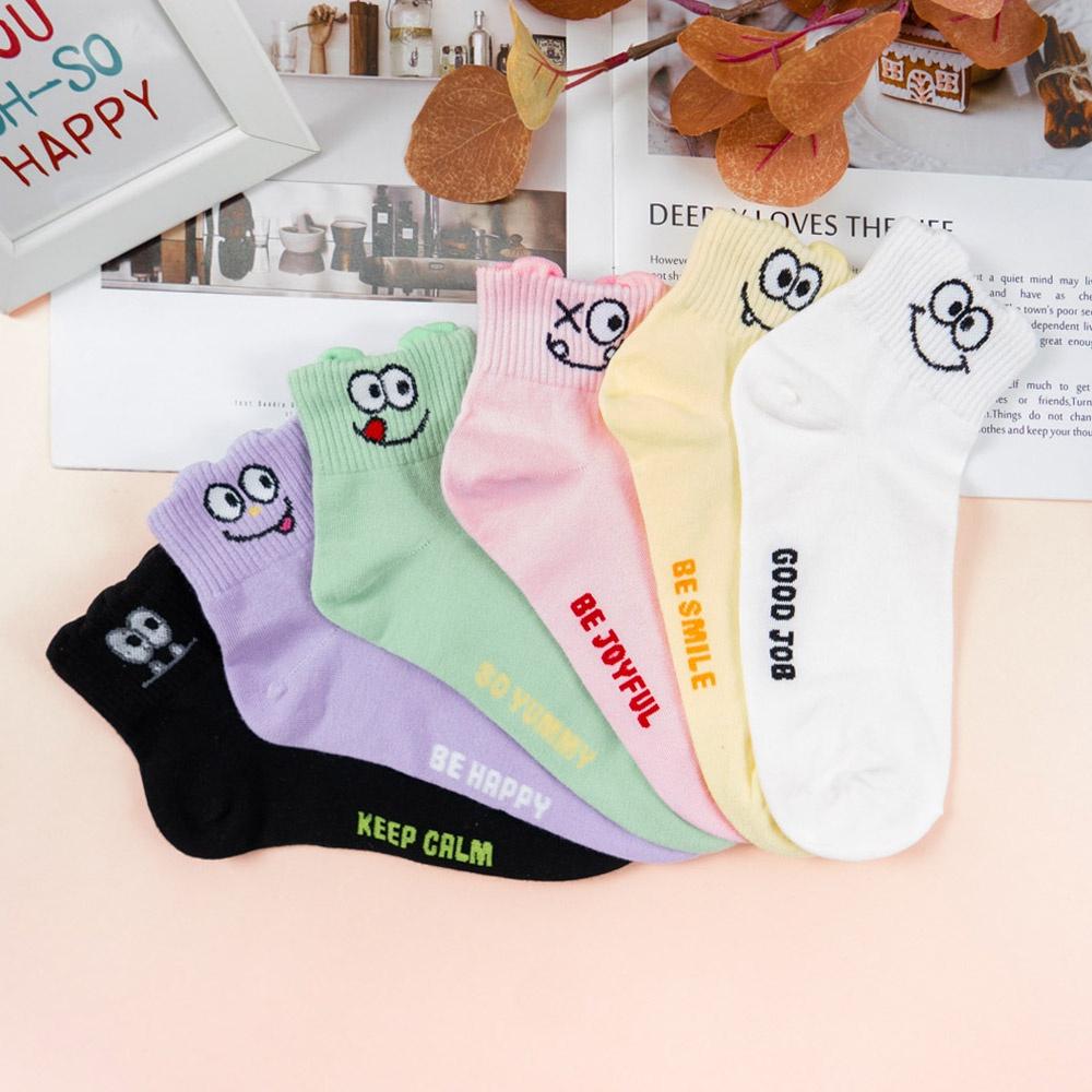 AHUA 韓國襪子 立體耳朵可愛表情中短襪 K1547  女生襪子 女襪 襪子推薦 中短襪 純棉襪 造型襪 阿華有事嗎-細節圖3