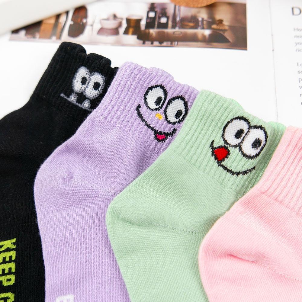 AHUA 韓國襪子 立體耳朵可愛表情中短襪 K1547  女生襪子 女襪 襪子推薦 中短襪 純棉襪 造型襪 阿華有事嗎-細節圖6