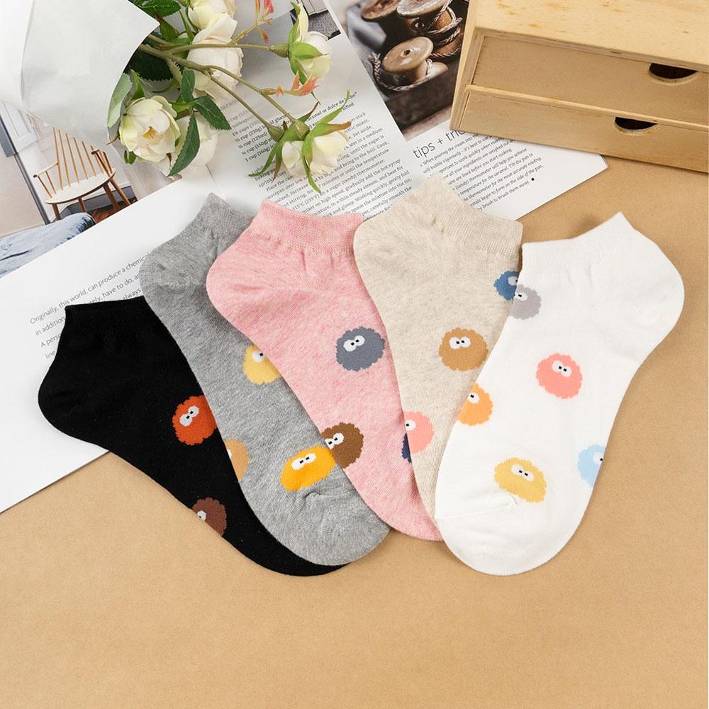 AHUA 韓國襪子 滿版彩色小精靈短襪 K1466 女生襪子 女襪 女生短襪 學生襪 純棉襪子 阿華有事嗎-細節圖3