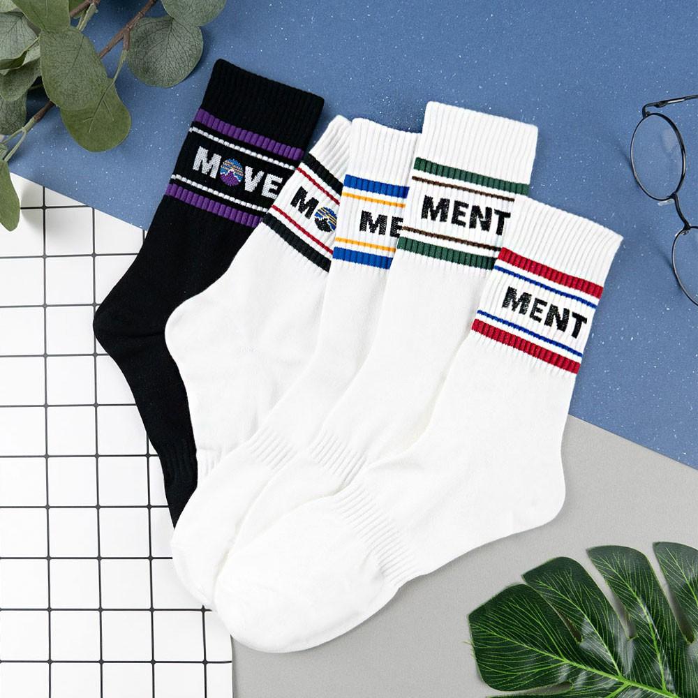 阿華有事嗎AUHA 韓國襪子 MOVEMENT條紋運動男生中筒襪 男襪【K1115】 型男必備 百搭純棉襪-細節圖3