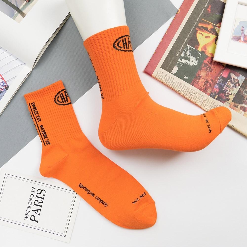 AHUA 韓國襪子 彩底標籤後跟英文中筒襪 男襪 男生襪子 正韓男襪 襪子推薦 純棉襪 素色襪子 K0736 阿華有事嗎-細節圖3