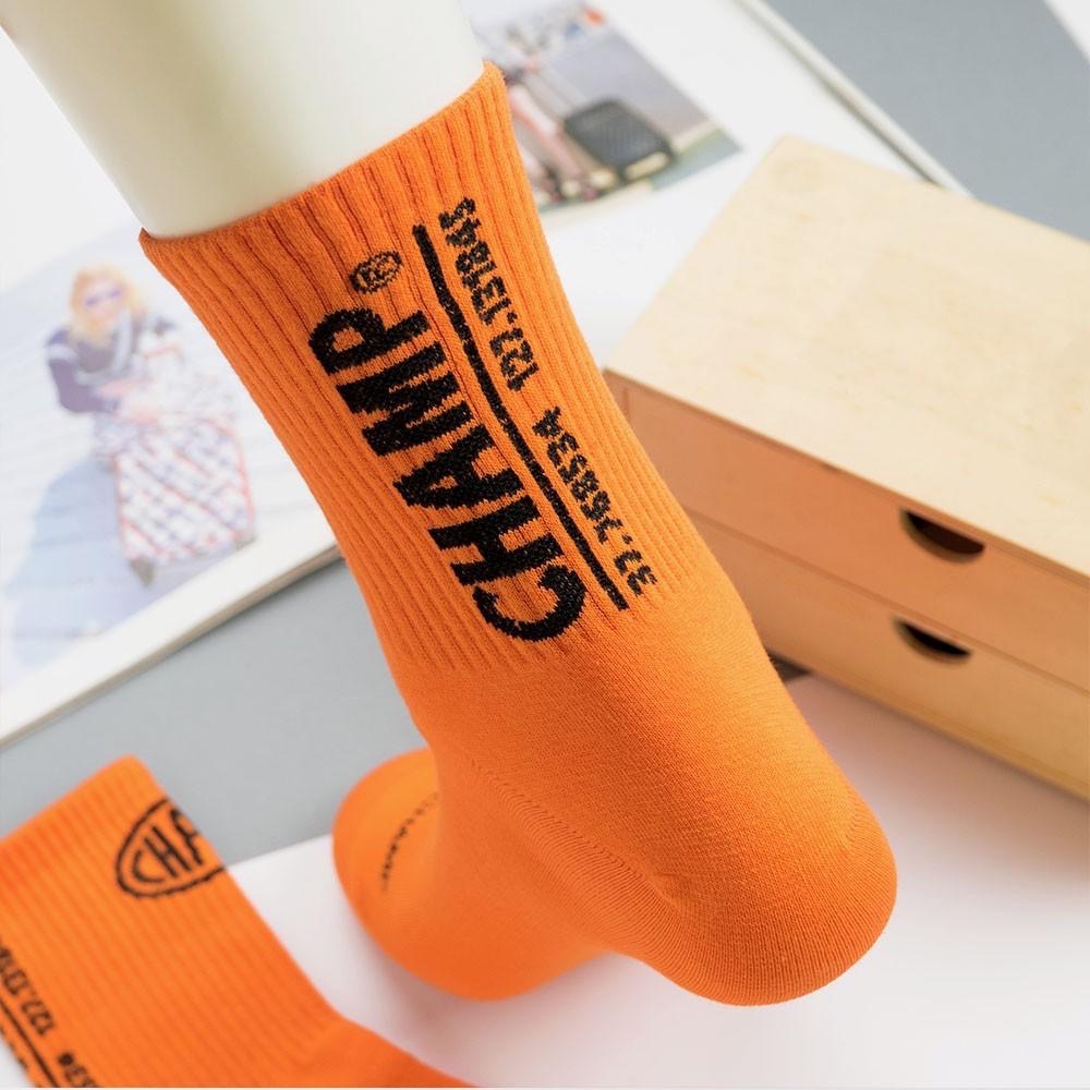 AHUA 韓國襪子 彩底標籤後跟英文中筒襪 男襪 男生襪子 正韓男襪 襪子推薦 純棉襪 素色襪子 K0736 阿華有事嗎-細節圖5