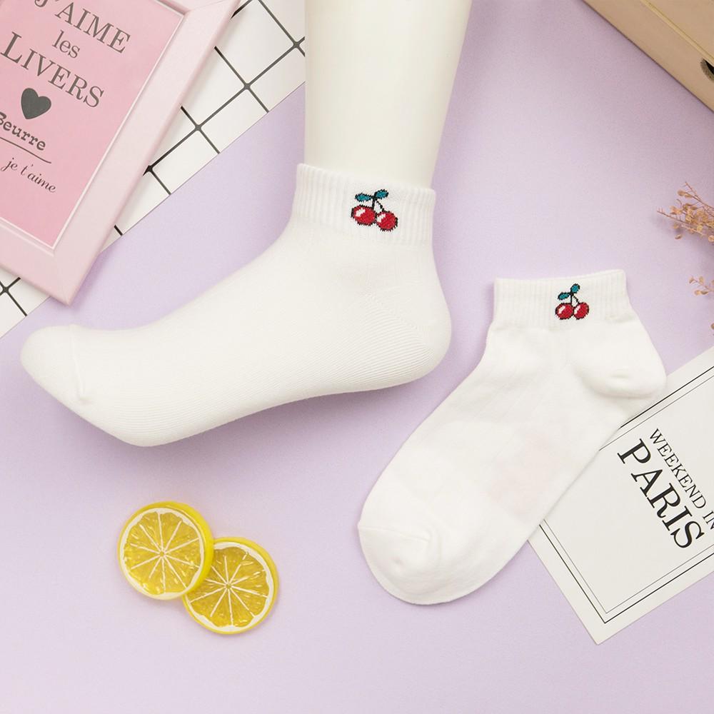 AHUA阿華有事嗎  韓國襪子 水果襪口短襪 K0718 正韓少女襪 韓妞必備卡通襪 百搭純棉襪 素色襪子-細節圖6