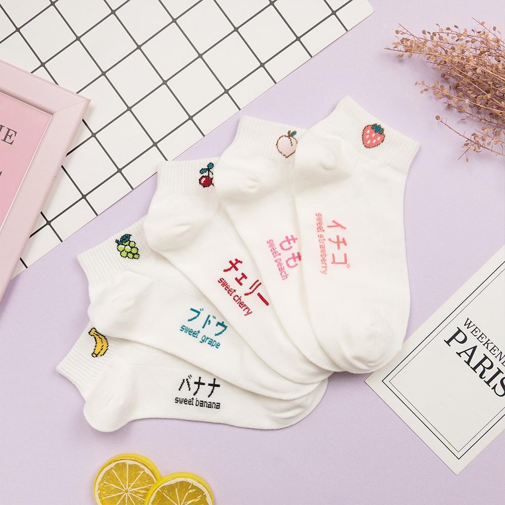 AHUA阿華有事嗎  韓國襪子 水果襪口短襪 K0718 正韓少女襪 韓妞必備卡通襪 百搭純棉襪 素色襪子-細節圖7