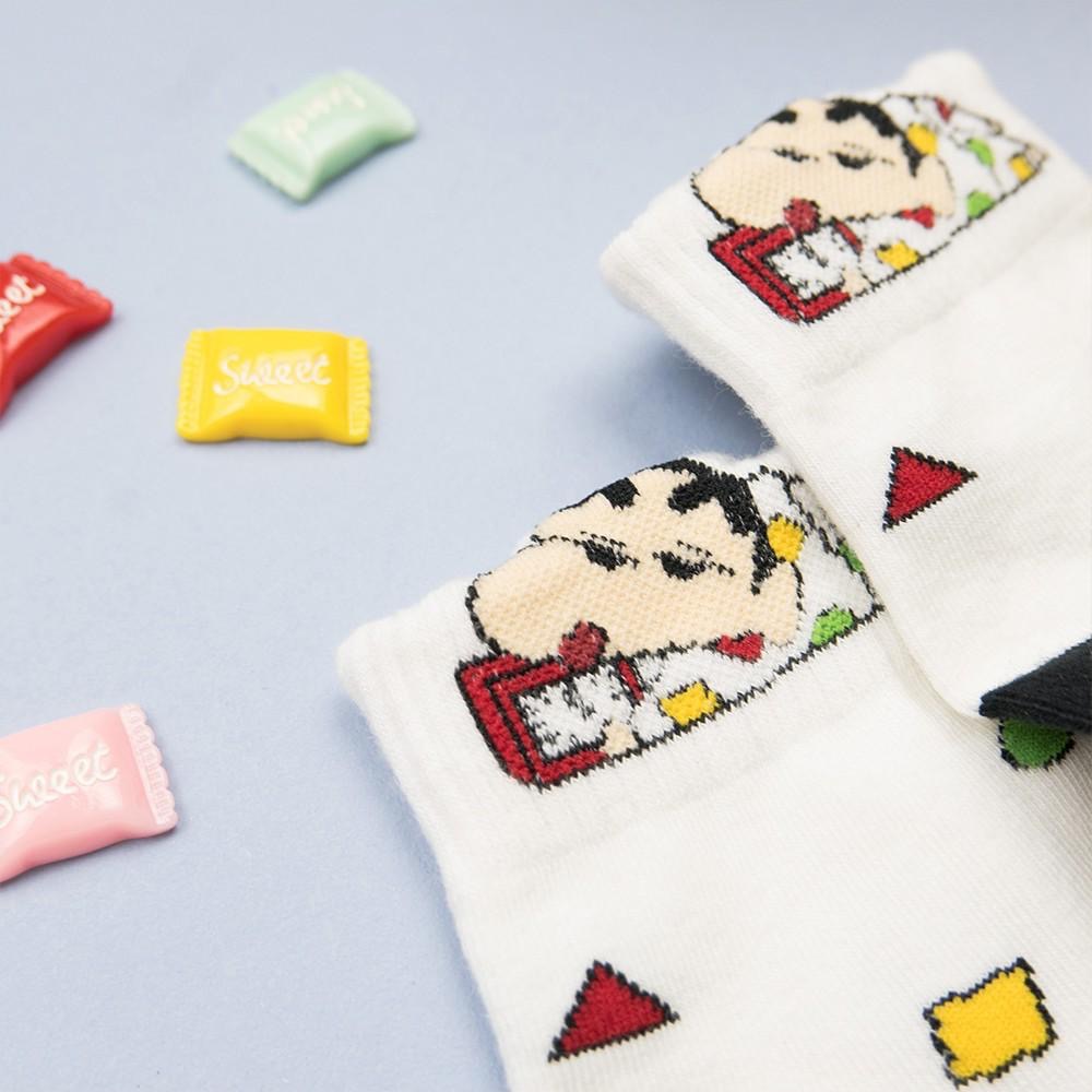 AHUA阿華有事嗎 韓國襪子 蠟筆小新睡衣立體耳朵中短襪 K0673 正韓少女襪 韓妞必備卡通襪 百搭純棉襪-細節圖8