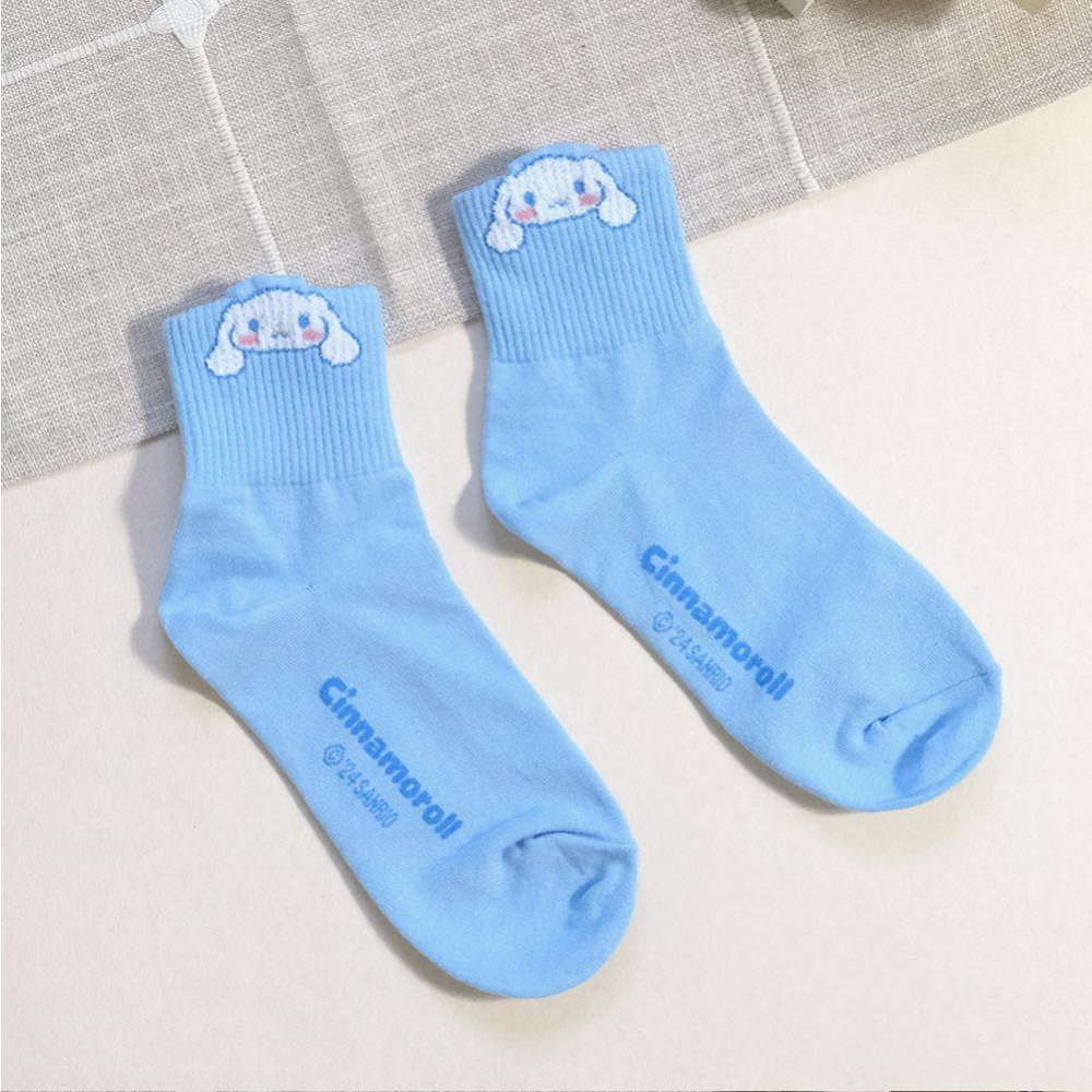 AHUA阿華有事嗎 三麗鷗立體耳朵毛毛卡通中筒襪 女生襪子 襪子推薦 K2258 正韓襪子 百搭純棉襪 韓妞必備 少女襪-細節圖8