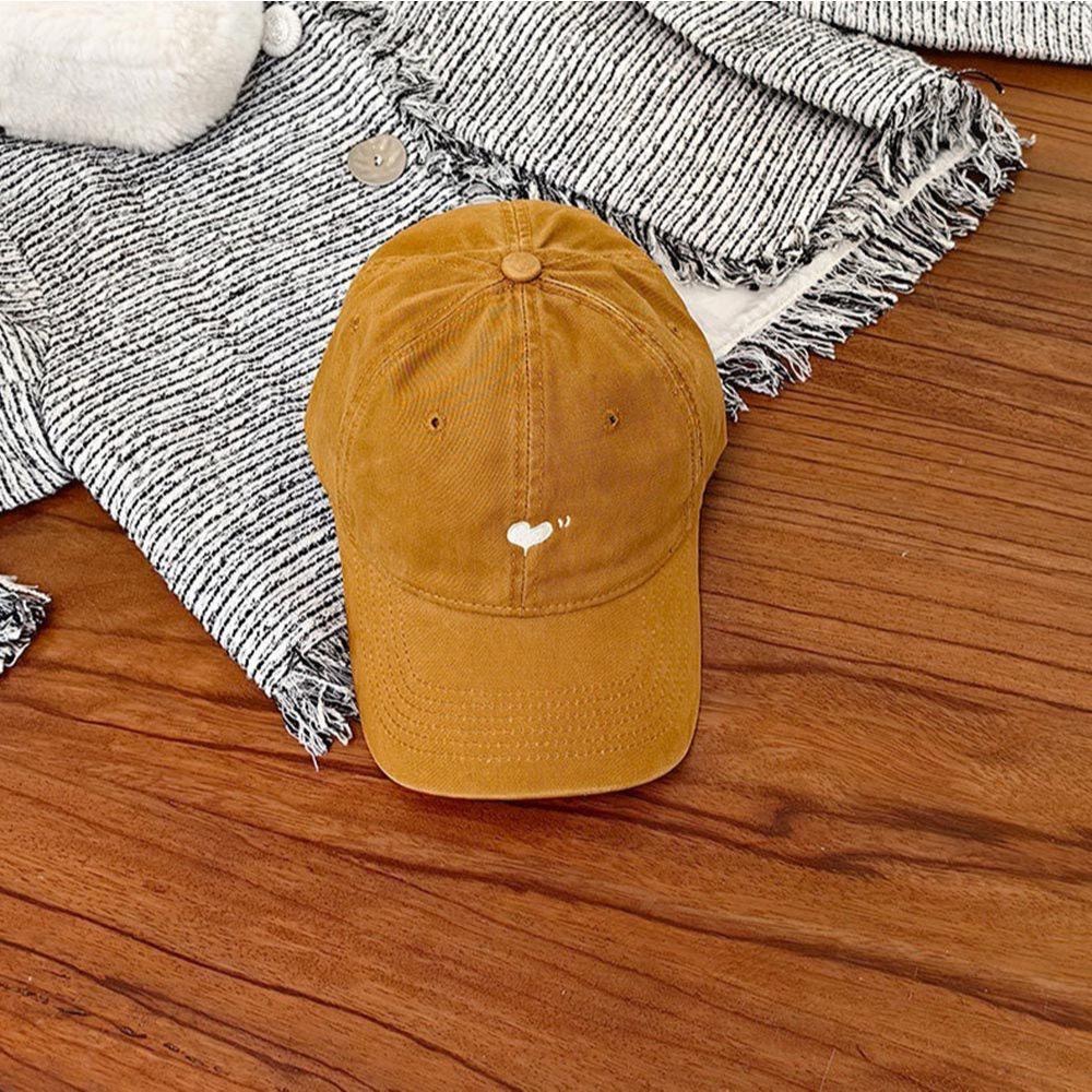 AHUA阿華有事嗎 愛心刺繡純色棒球帽 H0070 簡約 百搭基本款帽子 老帽 遮陽帽 棒球帽-細節圖8