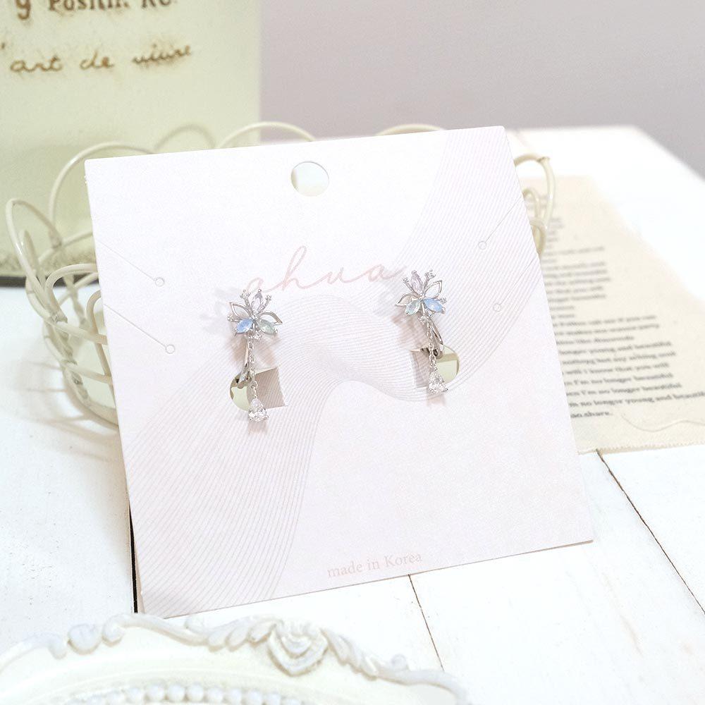 AHUA阿華有事嗎 五葉花彩鑽耳夾 A0866 正韓 Ins風 時尚 氣質 百搭 耳夾 無耳洞 基本款-細節圖2
