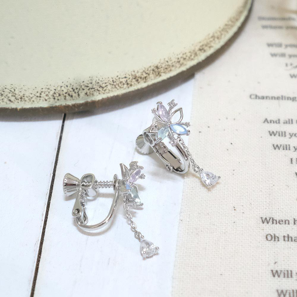 AHUA阿華有事嗎 五葉花彩鑽耳夾 A0866 正韓 Ins風 時尚 氣質 百搭 耳夾 無耳洞 基本款-細節圖6