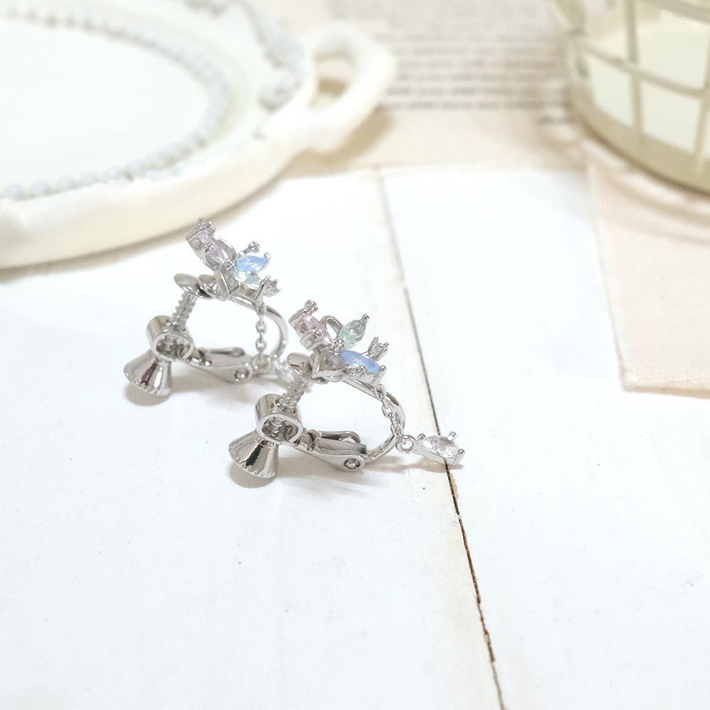 AHUA阿華有事嗎 五葉花彩鑽耳夾 A0866 正韓 Ins風 時尚 氣質 百搭 耳夾 無耳洞 基本款-細節圖7