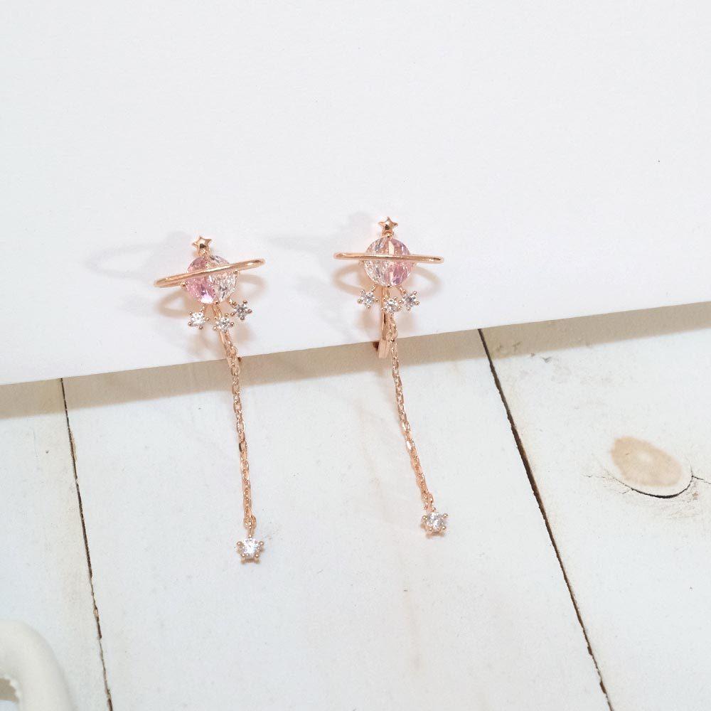 AHUA阿華有事嗎 星球水鑽耳夾 A0867 正韓 Ins風 時尚 氣質 百搭 耳夾 無耳洞 基本款-細節圖3