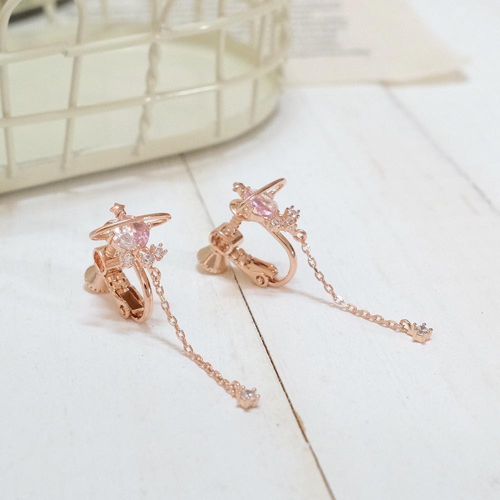 AHUA阿華有事嗎 星球水鑽耳夾 A0867 正韓 Ins風 時尚 氣質 百搭 耳夾 無耳洞 基本款-細節圖6