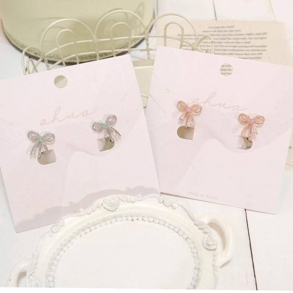 AHUA阿華有事嗎 雙層不對稱絲帶蝴蝶結耳夾 A0865 正韓 Ins風 時尚 氣質 百搭 耳夾 無耳洞 基本款-細節圖2