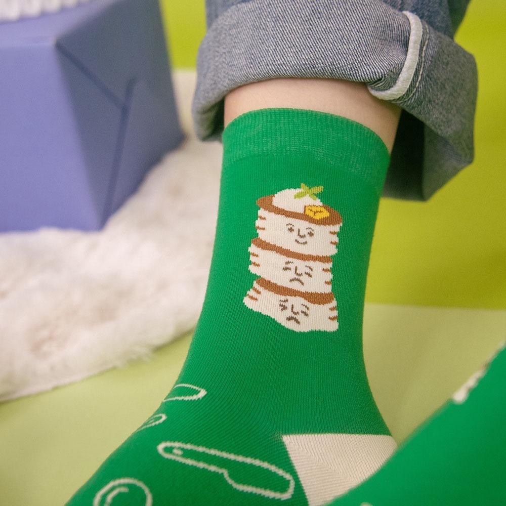 AHUA原創設計襪子 HUAER保羅先生聯名中筒襪 Z0039 獨家設計 台灣製造 純棉襪 女生襪子 阿華有事嗎-細節圖5