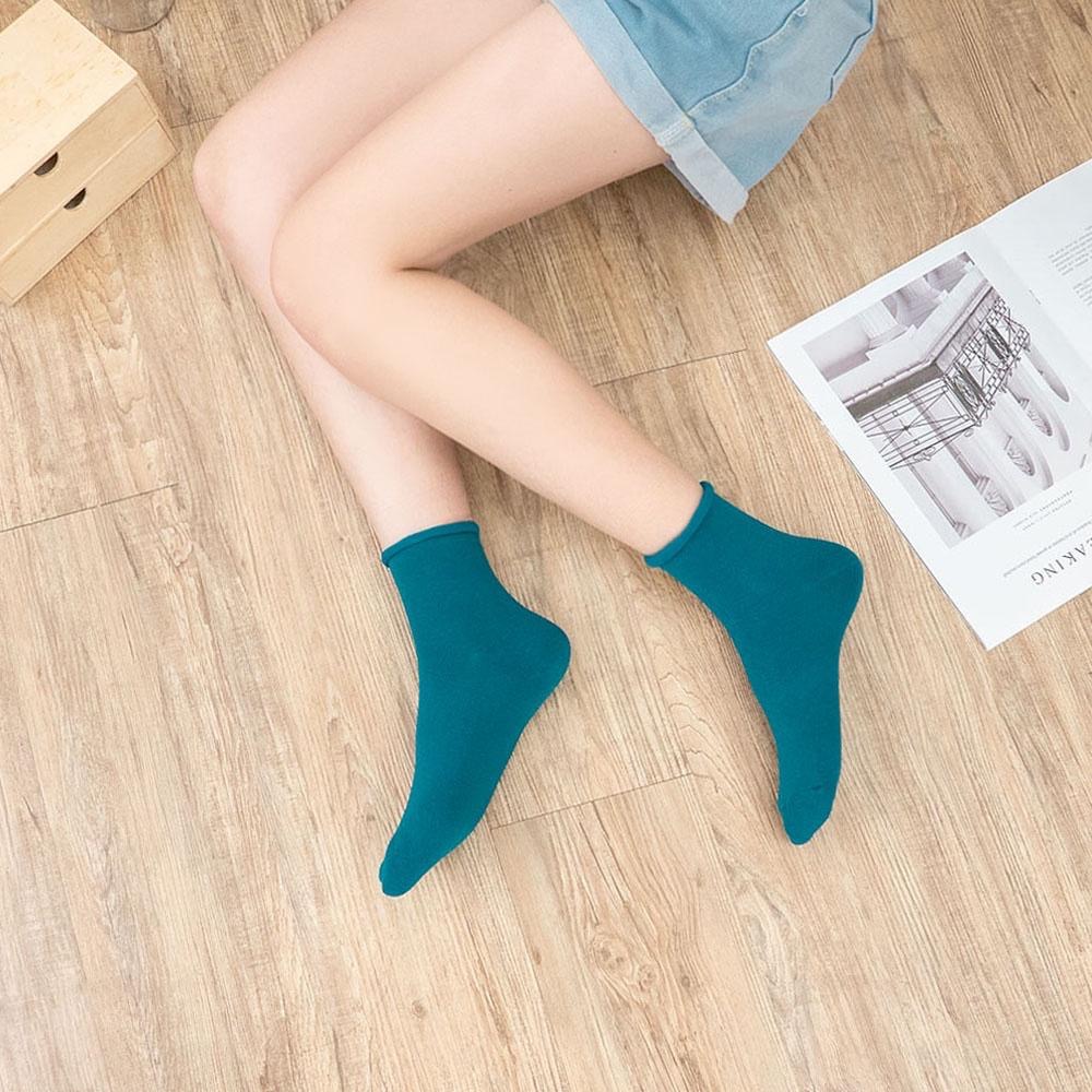 AHUA 捲邊無痕純色中筒襪 S0442  女襪 純色襪子 女生襪子 無痕襪子 捲邊襪 襪子推薦 白襪 黑襪 阿華有事嗎-細節圖8