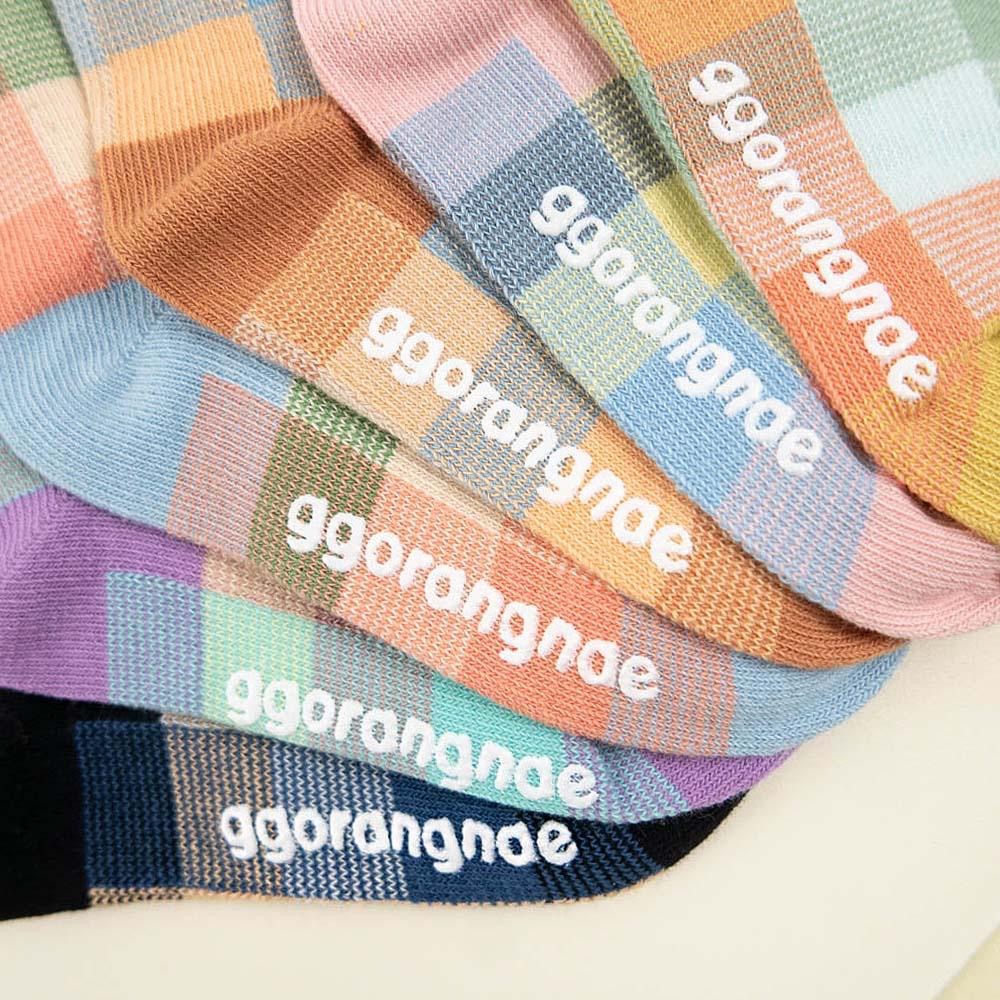 AHUA阿華有事嗎 韓國童襪 童拼色格紋中筒襪 KCD0028 正韓 孩童上學必備 百搭純棉襪-細節圖10