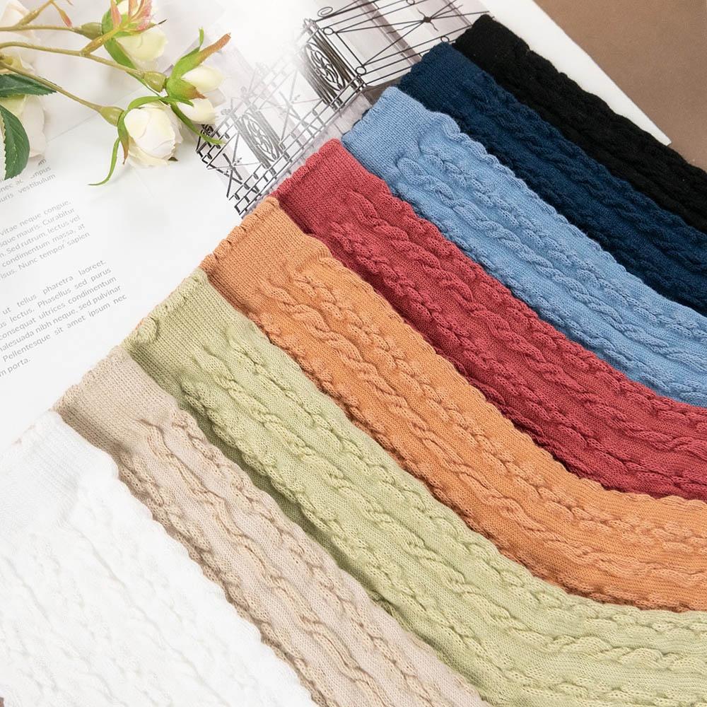 AHUA阿華有事嗎 韓國襪子 純色花邊麻花中筒襪 女襪 K1617 襪子推薦 流行襪首選 長襪 純棉襪-細節圖7