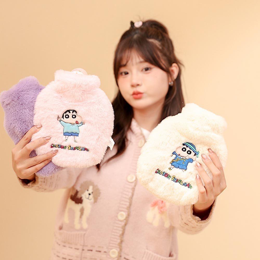 AHUA阿華有事嗎 蠟筆小新刺繡毛絨注水式熱水袋 F0060 生活雜貨 寒冬必備 熱水袋 毛絨 保暖-細節圖5