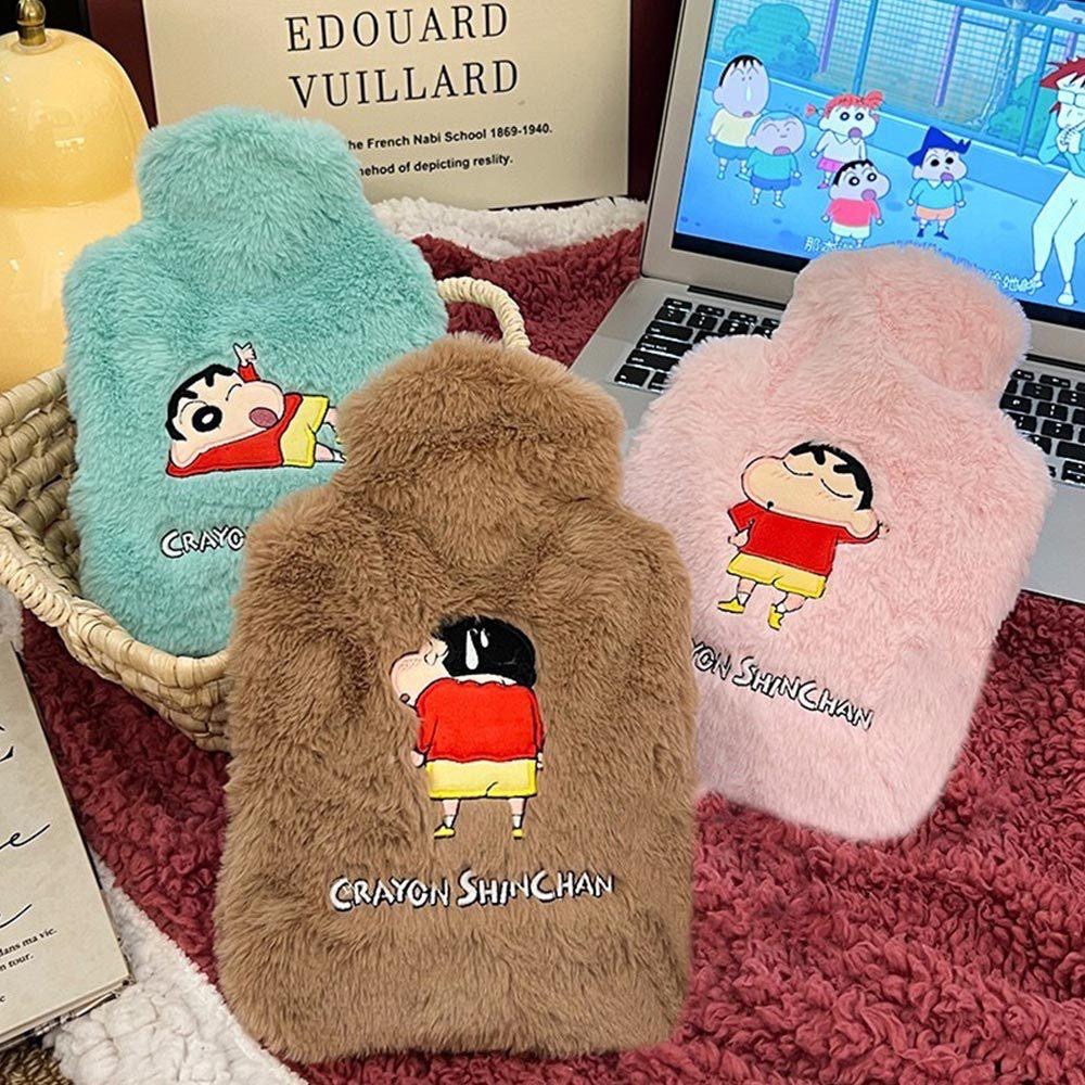AHUA阿華有事嗎 蠟筆小新刺繡毛絨注水式熱水袋 F0060 生活雜貨 寒冬必備 熱水袋 毛絨 保暖-細節圖6