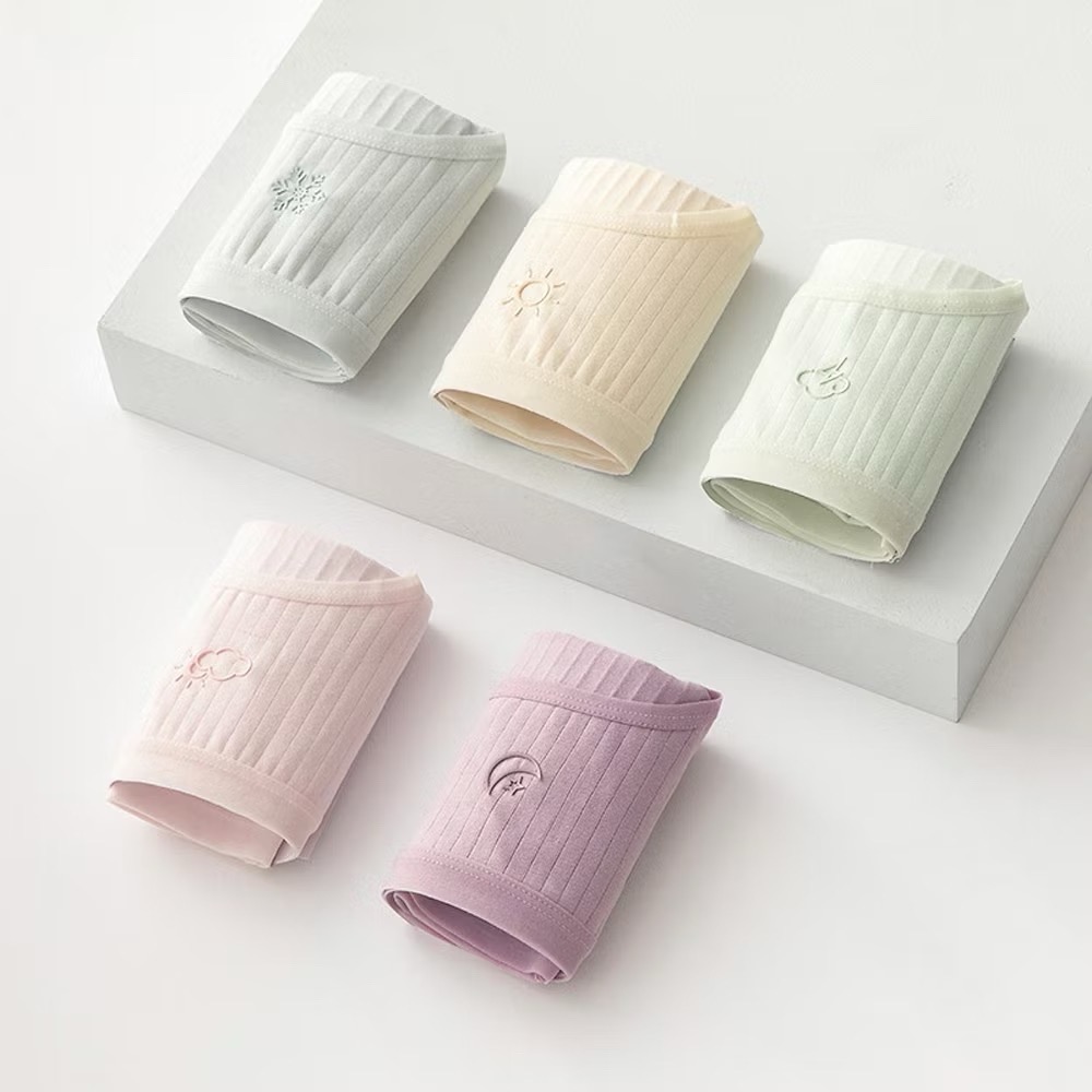 AHUA 韓系內褲 粉嫩純色天氣小圖純棉內褲 I0009 單入/五件組 女生內褲 流行少女內褲 可愛內褲 阿華有事嗎-細節圖9