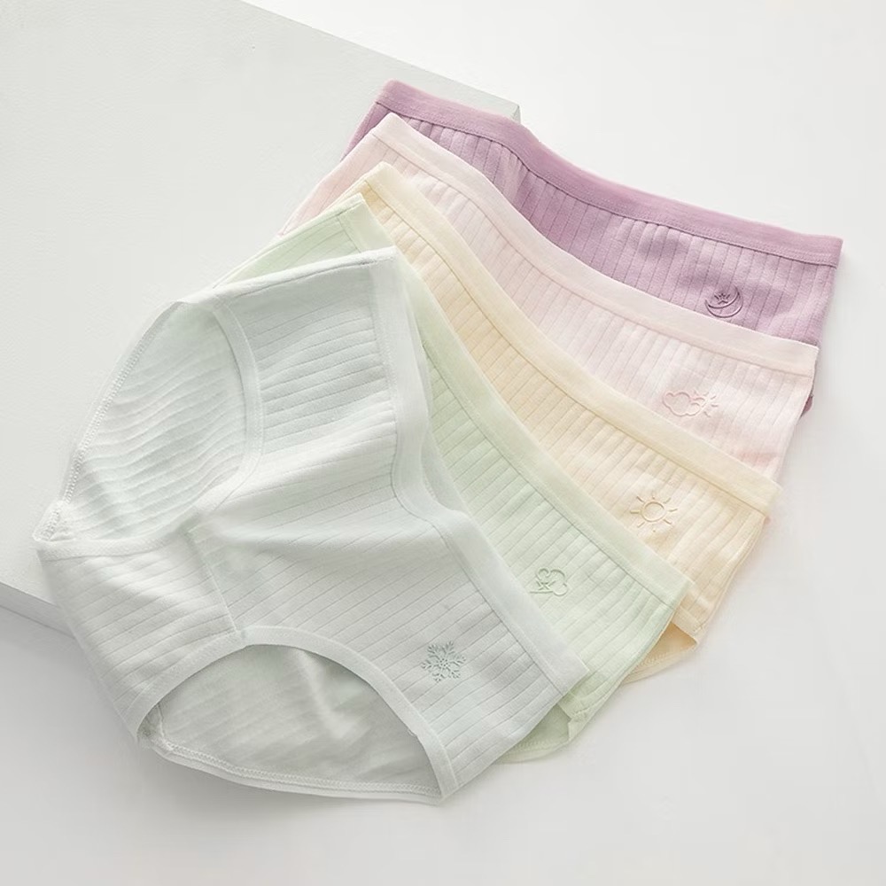 AHUA 韓系內褲 粉嫩純色天氣小圖純棉內褲 I0009 單入/五件組 女生內褲 流行少女內褲 可愛內褲 阿華有事嗎-規格圖11