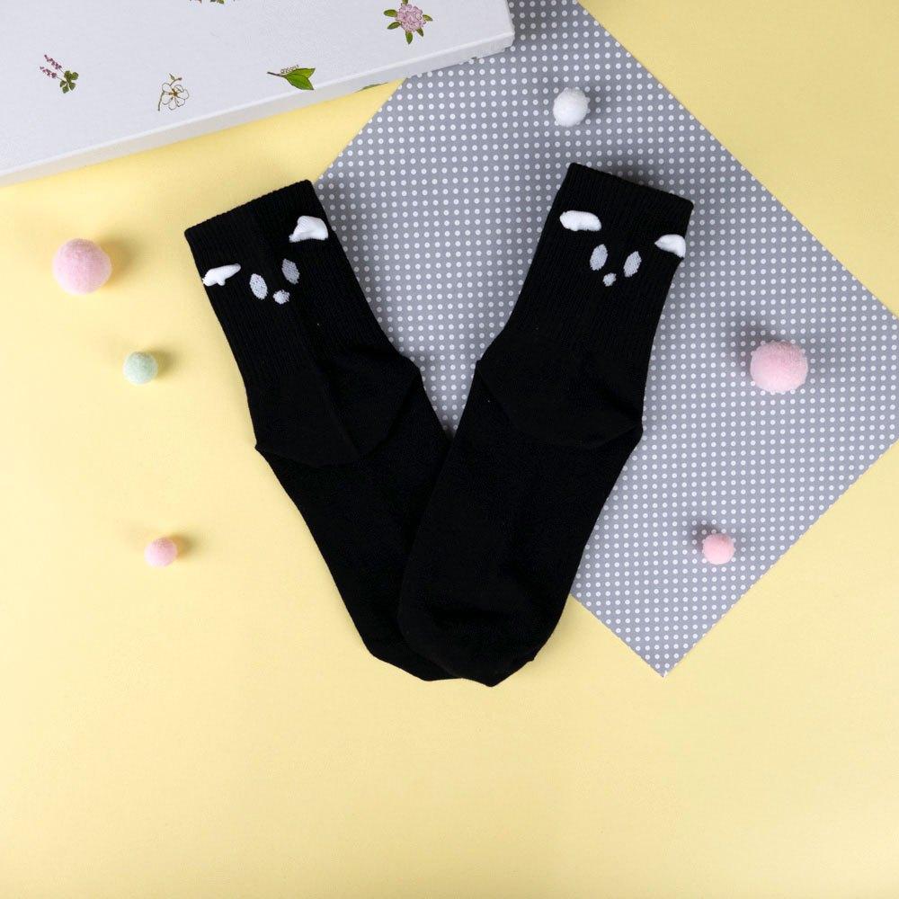 AHUA阿華有事嗎 腳後跟立體耳朵動物表情中筒襪 K2289 正韓襪子 百搭純棉襪 韓妞必備 少女襪-細節圖9