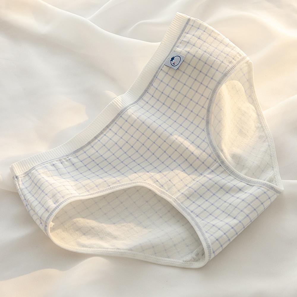 AHUA 韓系內褲 格紋小標純棉內褲 I0053 女生內褲 抗菌 可愛小清新 內衣 流行少女內褲 阿華有事嗎-細節圖9