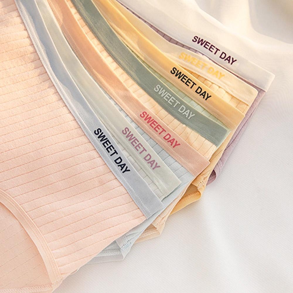 AHUA阿華有事嗎 韓系內褲 馬卡龍撞色腰邊坑條紋內褲 I0025 純棉 可愛 女內褲 流行少女內褲-細節圖3