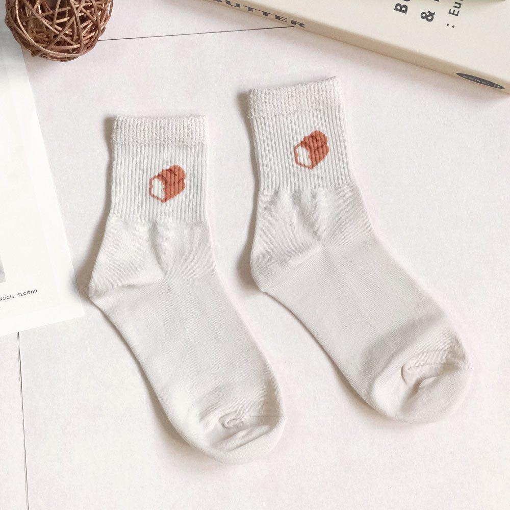 AHUA阿華有事嗎 襪口毛毛可愛日常點心食物中筒襪 K2198 正韓襪子 百搭純棉襪 韓妞必備 少女襪-細節圖6