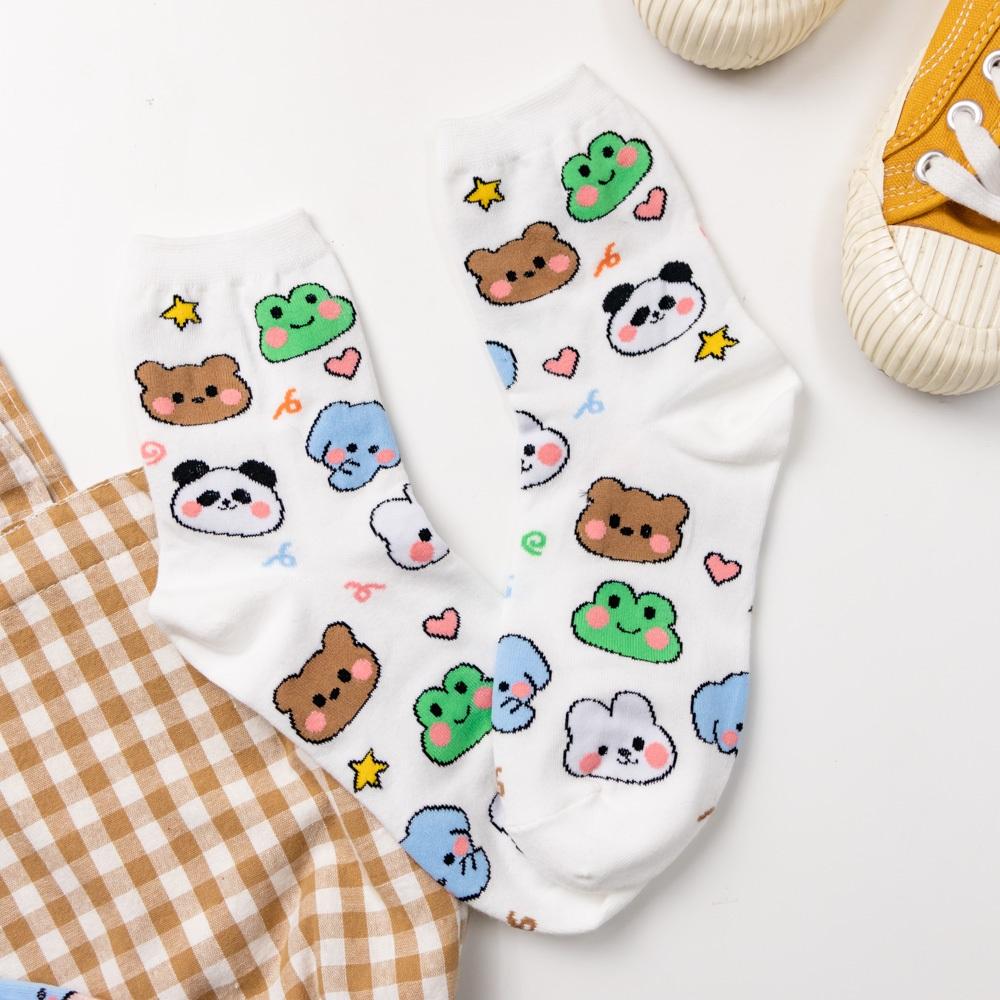 AHUA阿華有事嗎 滿版Q版動物世界好朋友中筒襪 K2088 正韓襪子 百搭純棉襪 韓妞必備 少女襪-細節圖8