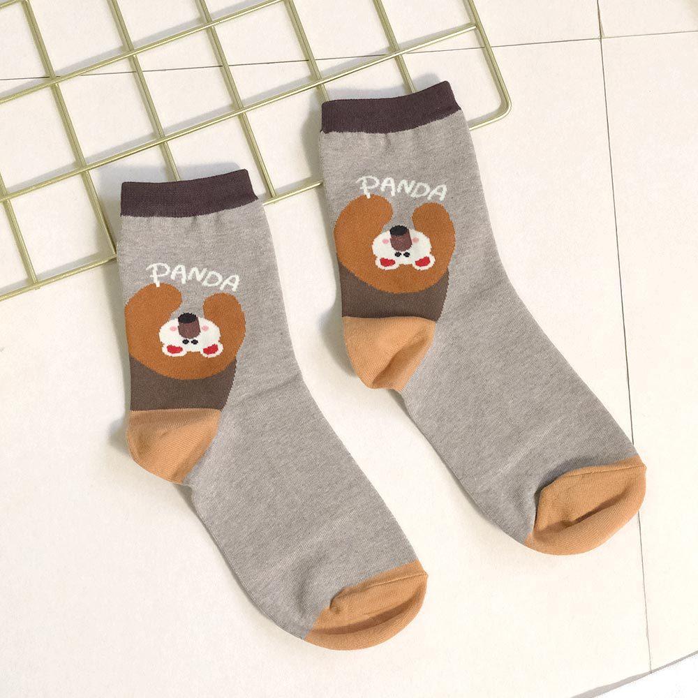 AHUA阿華有事嗎 腳後跟趴著動物拼色中筒襪 K2273 正韓襪子 百搭純棉襪 韓妞必備 少女襪-細節圖7