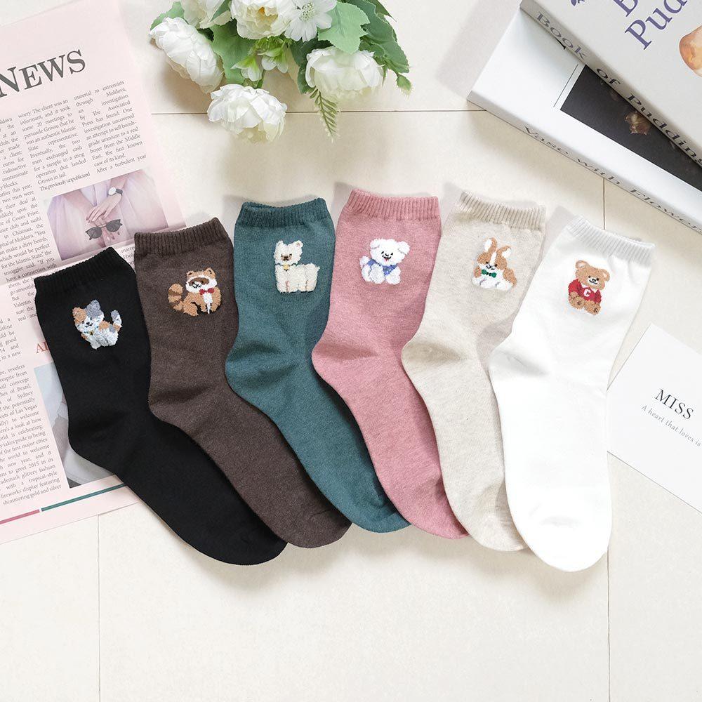 AHUA阿華有事嗎 立體毛毛可愛裝扮動物中筒襪 K2221 正韓襪子 百搭純棉襪 韓妞必備 少女襪-細節圖3