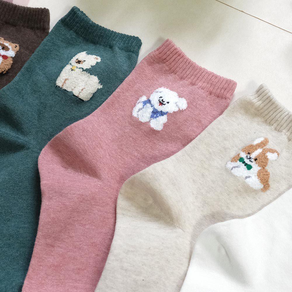 AHUA阿華有事嗎 立體毛毛可愛裝扮動物中筒襪 K2221 正韓襪子 百搭純棉襪 韓妞必備 少女襪-細節圖5