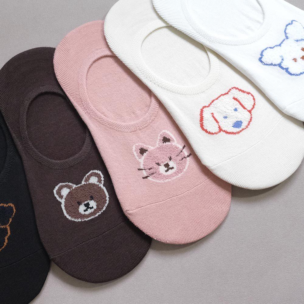 AHUA阿華有事嗎 立體毛毛描邊動物小頭隱形襪 K2142 正韓襪子 百搭純棉襪 韓妞必備 少女襪-細節圖3